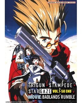 ENG DUB * TRIGUN 枪神 + STAMPEDE + STARGAZE VOL.1-50 END+MOVIE:BADLANDS RUMBLE